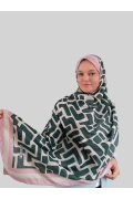 Mira Geometrik Desenli Şal - Pembe