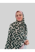 Mira Geometrik Desenli Şal - Pembe