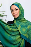 Vira Geometrik Desenli Şal - Yeşil