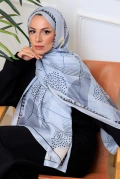 Modra Geometrik Desenli Şal - Buz Mavisi