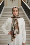 Kavira - Soyut Desenli Şal - Yavruağzı