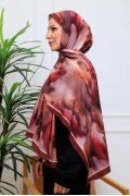 Soma Soyut Desenli Şal - Bordo