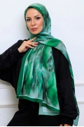 Soma Soyut Desenli Şal - Yeşil