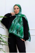Soma Soyut Desenli Şal - Yeşil