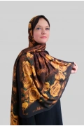 Velda Gül Desenli Şal - Sarı