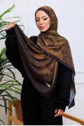 Vira Geometrik Desenli Şal - Kahverengi