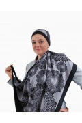 Vira Geometrik Desenli Şal - Siyah
