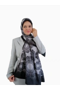Vira Geometrik Desenli Şal - Siyah