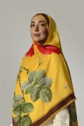 Noa Büyük Kırmızı Çiçekli Şal - Sarı