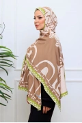 Zerra Geometrik Detaylı Şal - Bej