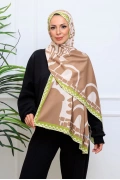 Zerra Geometrik Detaylı Şal - Bej