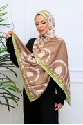 Zerra Geometrik Detaylı Şal - Bej