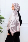 Zerra Geometrik Detaylı Şal -Ekru