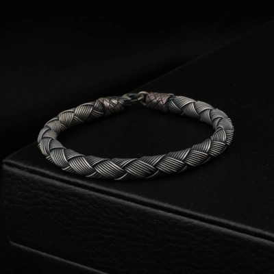 1000 Ayar Business Men Kazaziye Gümüşü Bileklik