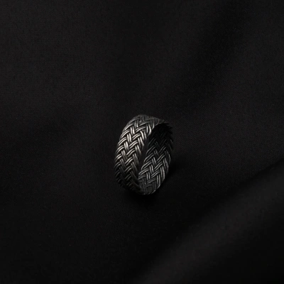 1000 Ayar Kazaziye Oksitli Gümüş Yüzük