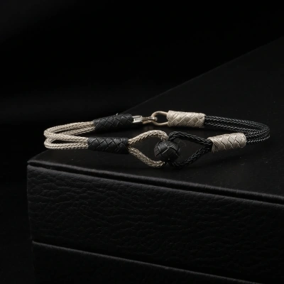 1000 Ayar Kazaziye  Toplu Siyah Beyaz Bileklik