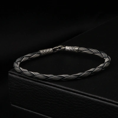 1000 Ayar Kazaziye Unisex Gümüş Bileklik