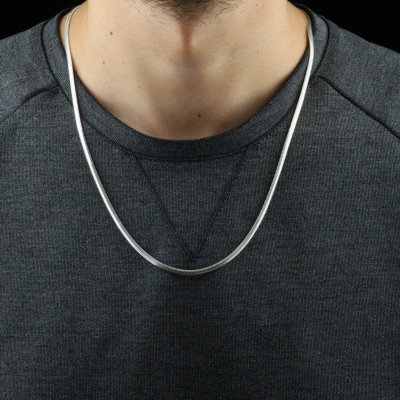 Yılan Unisex Gümüş Kolye