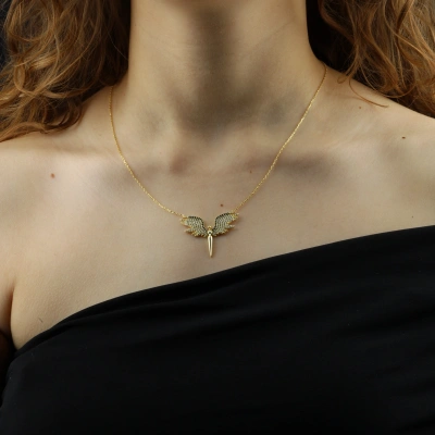 Altın Kaplama 925 Ayar Gümüş Melek Kolyesi