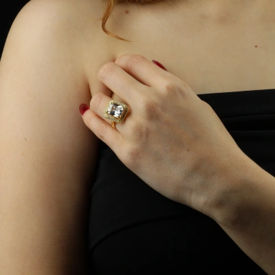 925 Ayar Altın Kaplama Baget Yüzük