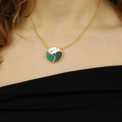 925 Ayar Malakit Taşlı Kadın Kolye