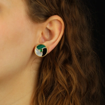 925 Ayar Malakit Taşlı Kadın Küpe