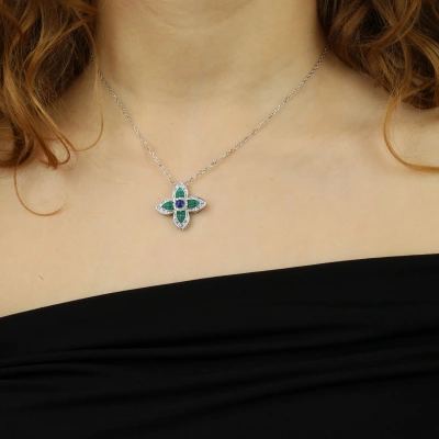 925 Ayar Gümüş Malakit Taşlı Kolye