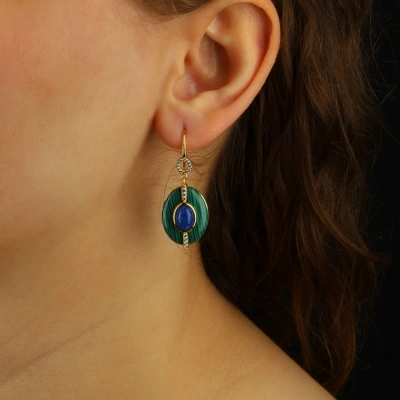 Malakit Taşlı 925 Gümüş Küpe