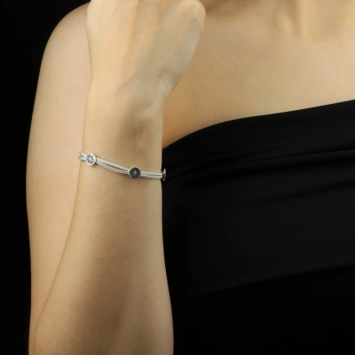 925 Ayar Hitit Motifi Mardin Hasırı Gümüş Bileklik