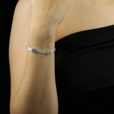 925 Ayar  Mardin Hasırı Gümüş Bileklik