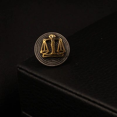 925 Ayar Telkari Adalet Gümüş Rozet