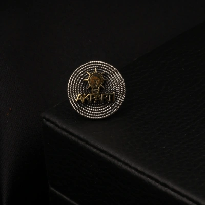 925 Ayar Telkari Ak Parti Gümüş Rozet