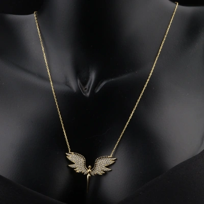 Altın Kaplama 925 Ayar Gümüş Melek Kolyesi