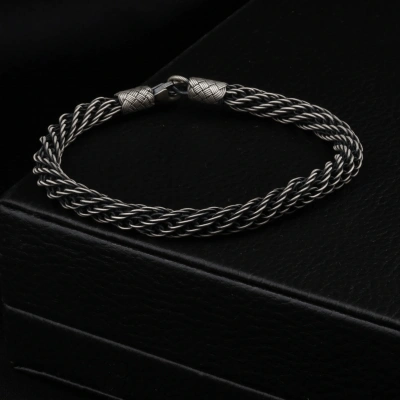 Kazaziye Sarması Beyaz Gümüş Bileklik