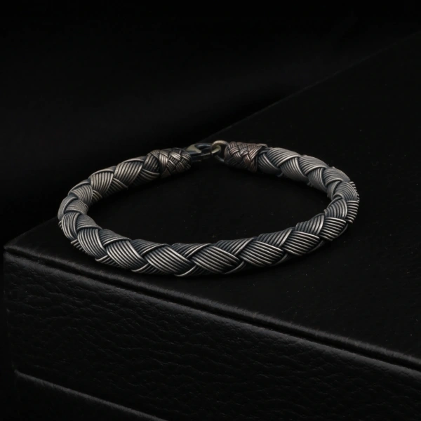 1000 Ayar Business Men Kazaziye Gümüşü Bileklik