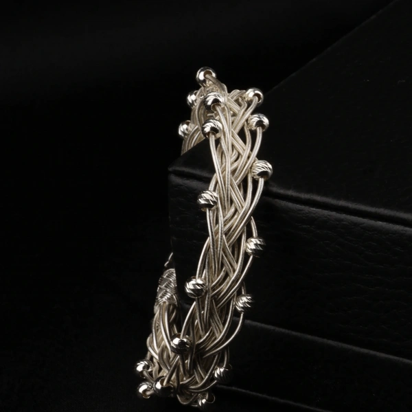 1000 Ayar Kalın Dorika Kazaziye Gümüş Bileklik