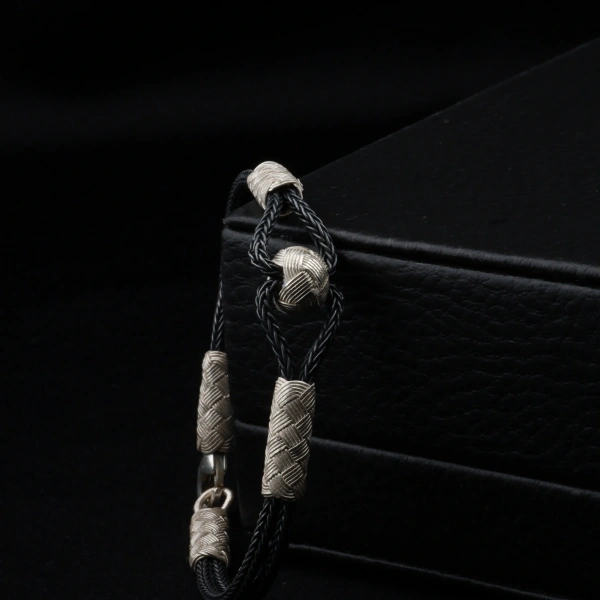 1000 Ayar Kazaziye Toplu Siyah Beyaz Bileklik