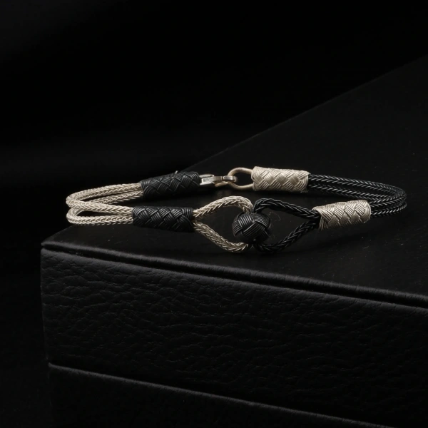 1000 Ayar Kazaziye  Toplu Siyah Beyaz Bileklik