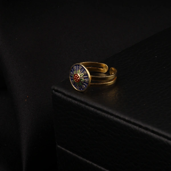 925 Ayar Mardin Hasırı Kırmızı Mineli Gümüş Yüzük