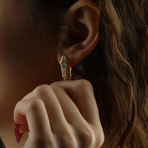 925 Ayar Gümüş Snake Küpe