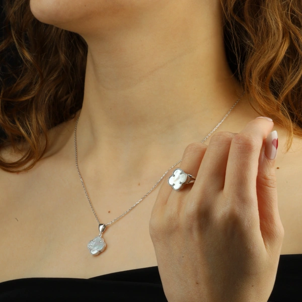 925 Ayar Gümüş Yonca Set