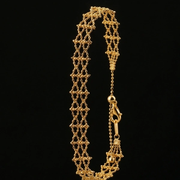 925 Ayar Gümüş Altın Kaplama Örgü Bileklik