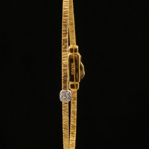 925 Ayar Gümüş Altın Kaplama Minimalist Bilezik