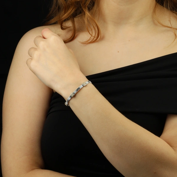 925 Ayar Gümüş Kelepçe Bilezik