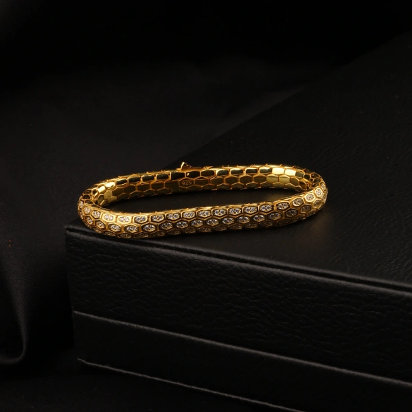 925 Ayar Altın Kaplama Snake Vip Gümüş Bileklik