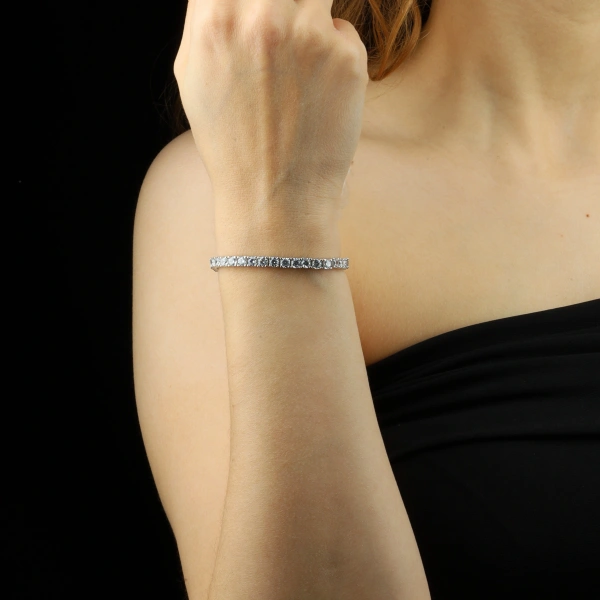 925 Ayar Beyaz Zirkon Taşlı Su Yolu Bileklik