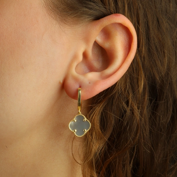 925 Ayar Gold Kaplama Yonca Set