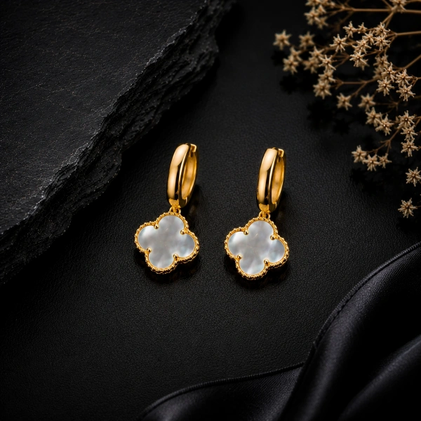 925 Ayar Gold Kaplama Yonca Set