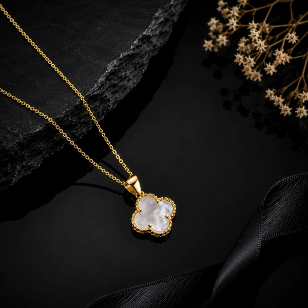 925 Ayar Gold Kaplama Yonca Set