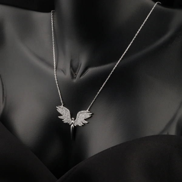 925 Ayar Gümüş Melek Kolyesi